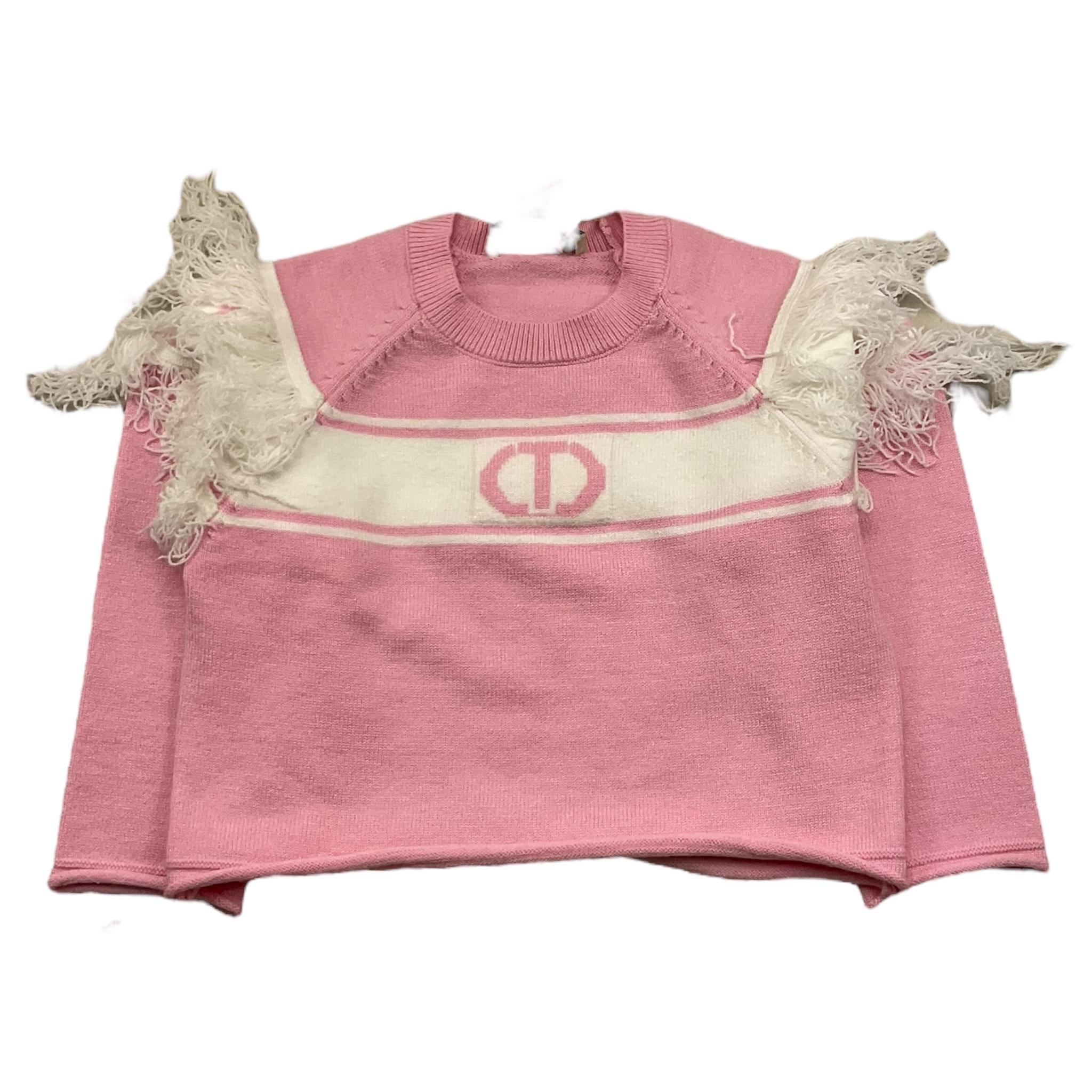 TWINSET maglia girocollo tinta unita con frange Rosa per Neonata 242GJ3163 ROSA TWINSET 