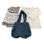 MAC ILUSIO'N completo 3 pezzi cardigan-camicia-salopette Beige per Neonato 9555 BEIGE MAC ILUSIO'N 