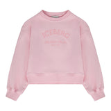 Iceberg Felpa Girocollo Tinta Unita con Logo per Bambina MFICE5151J ROSA ICEBERG 