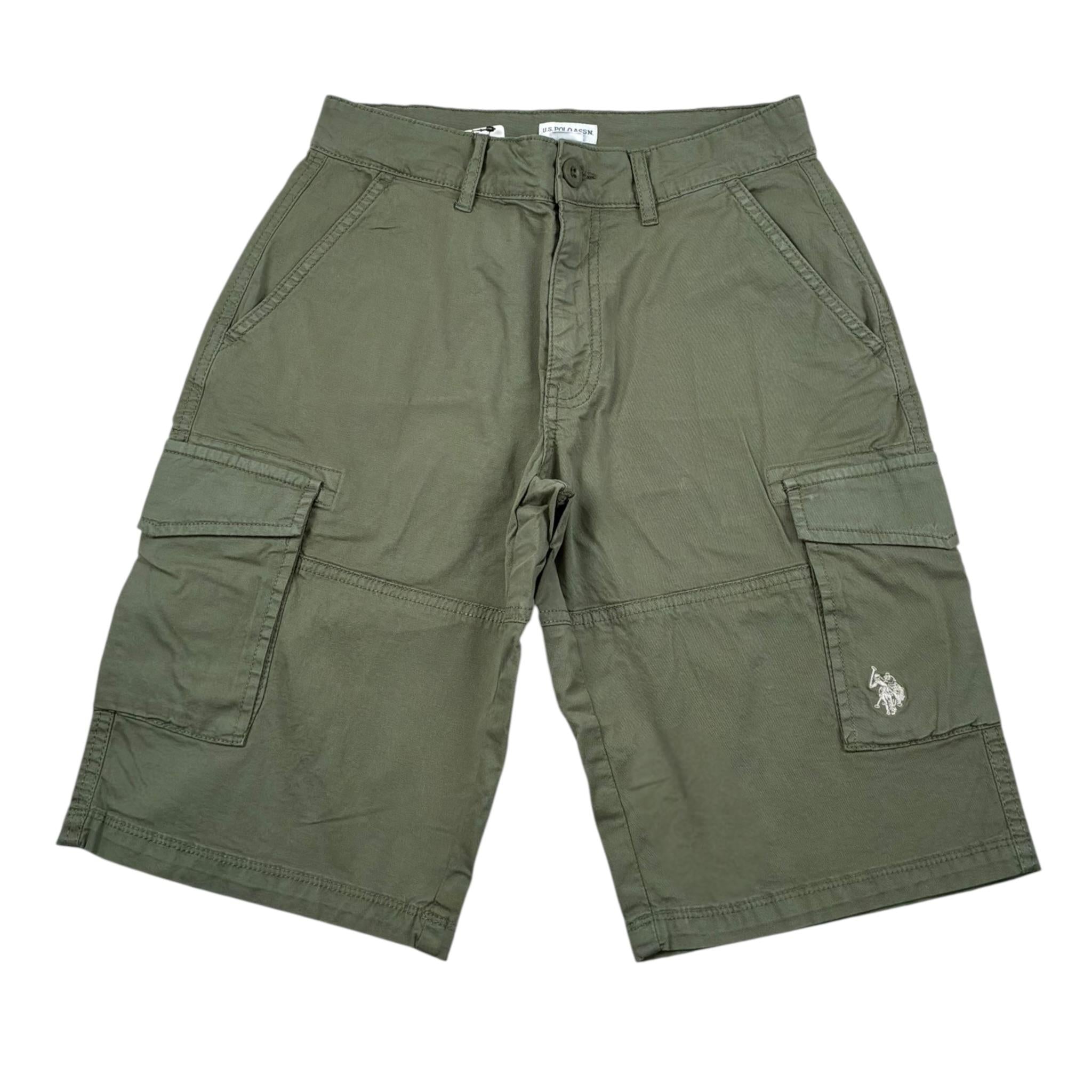 U.S. Polo Assn Bermuda Tinta Unita con Tasconi per Bambino US41543001 VERDE U.S. POLO ASSN 