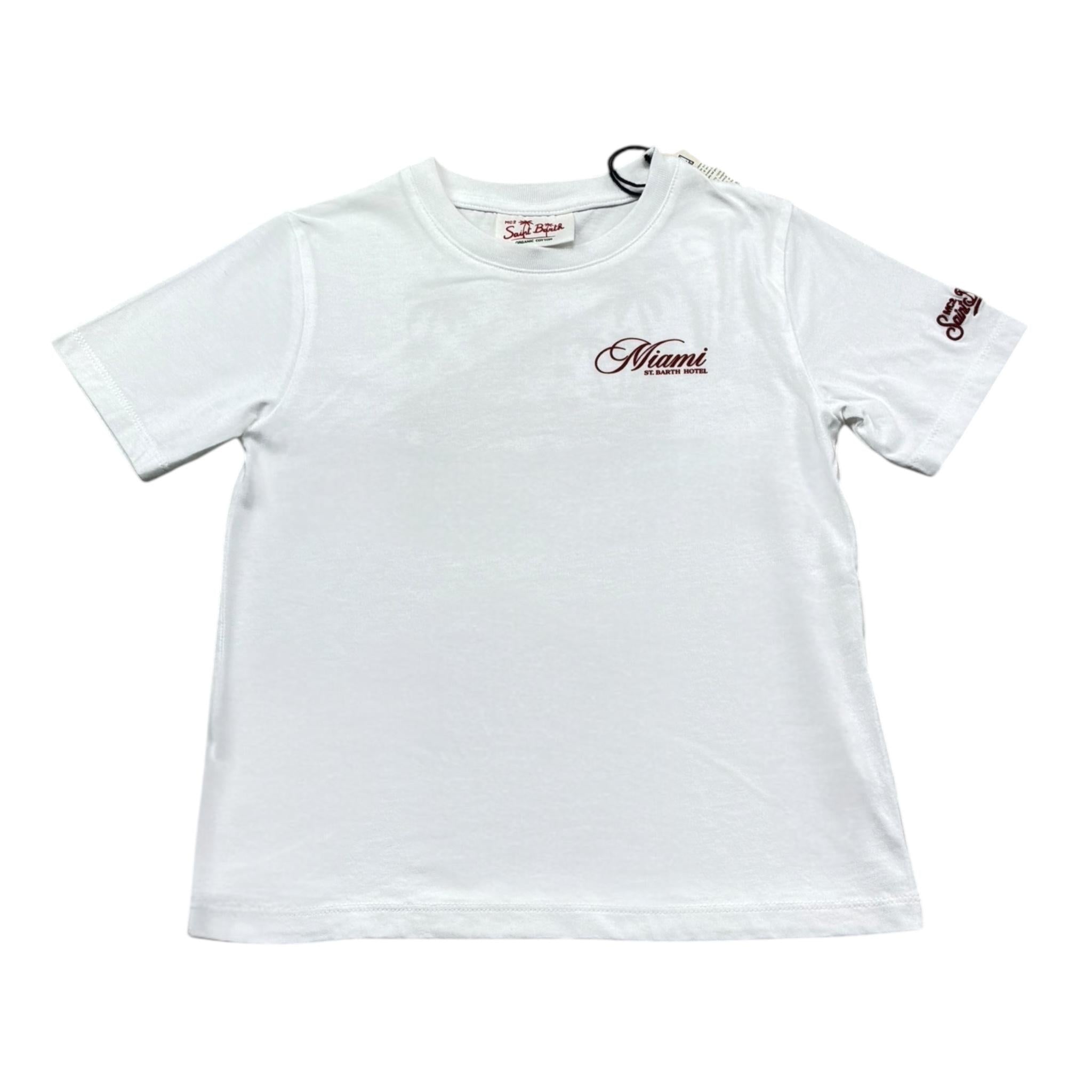 Saint Barth T-Shirt Girocollo Tinta Unita con Stampa per Bambino 00385L BIANCO SAINT BARTH 