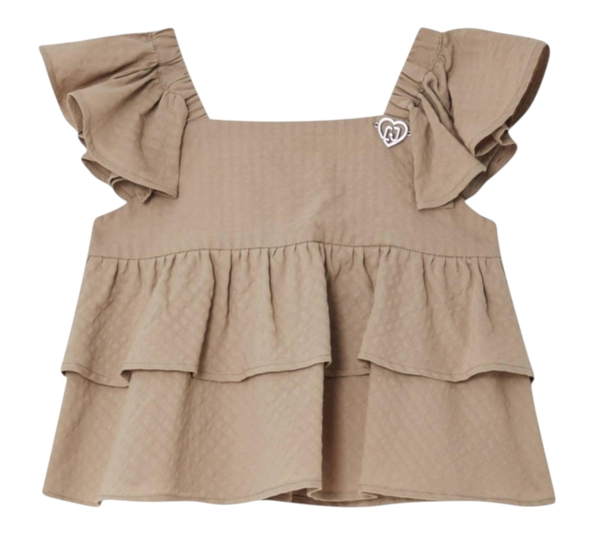 Liu Jo Top Giromanica Tinta Unita per Bambina KA5140 BEIGE LIU JO 