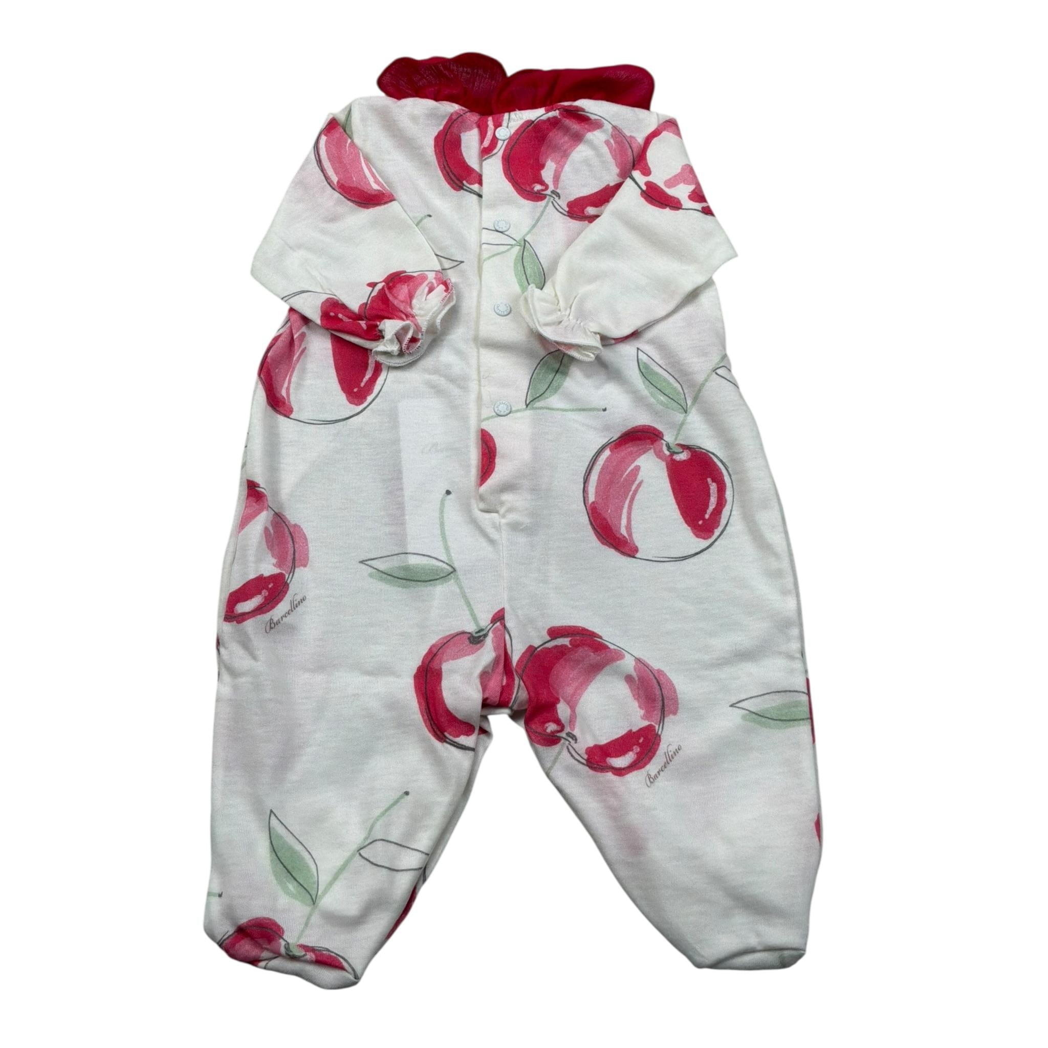 Barcellino Tutina Manica Lunga tinta unita con Stampe Bianco per Neonata 101101 BIANCO BARCELLINO 