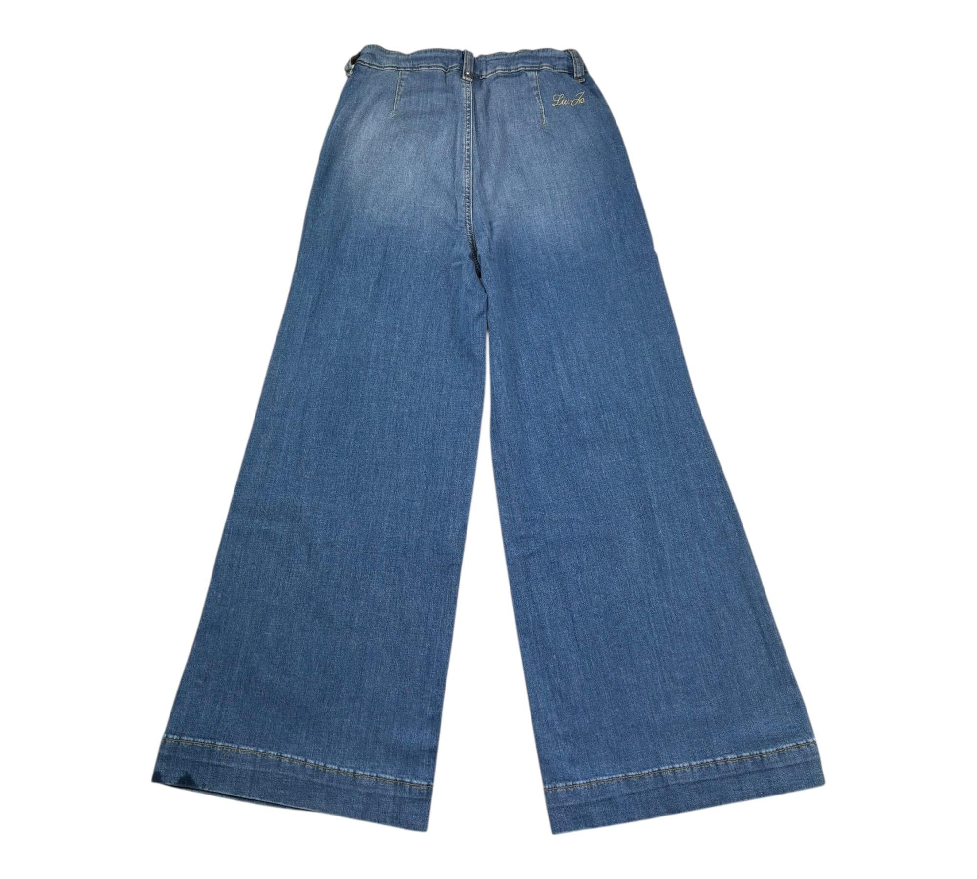 Liu Jo Jeans Tinta Unita Modello Palazzo per Bambina GA3107 AZZURRO LIU JO 