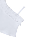 Mayoral Top Tinta Unita con Rouches per Bambina 3018 BIANCO MAYORAL 