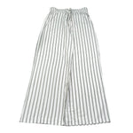 Please Pantalone Tinta Unita Modello A Palazzo con Fantasia A Righe per Bambina PE32131G73 BIANCO PLEASE 