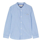 Scotch & Soda Camicia Tinta Unita Manica Lunga Con Fantasia A Righe Azzurro Per Bambino