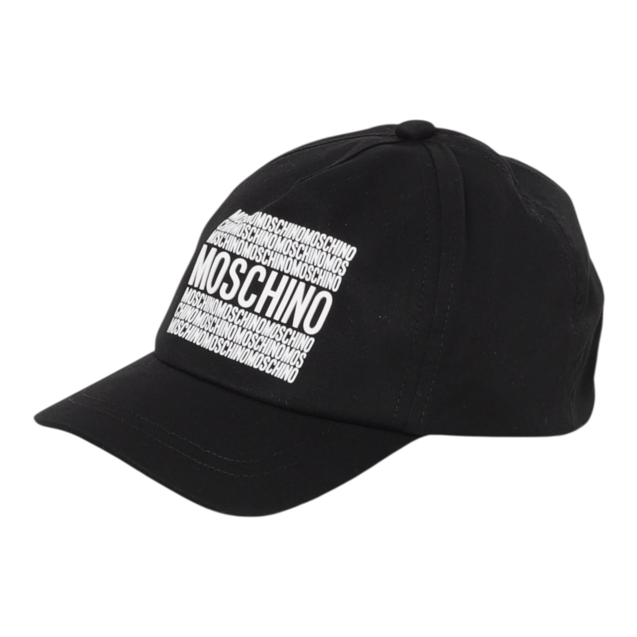 Moschino Berretto Tinta Unita con Stampe Logo per Neonato HOX00W NERO MOSCHINO 