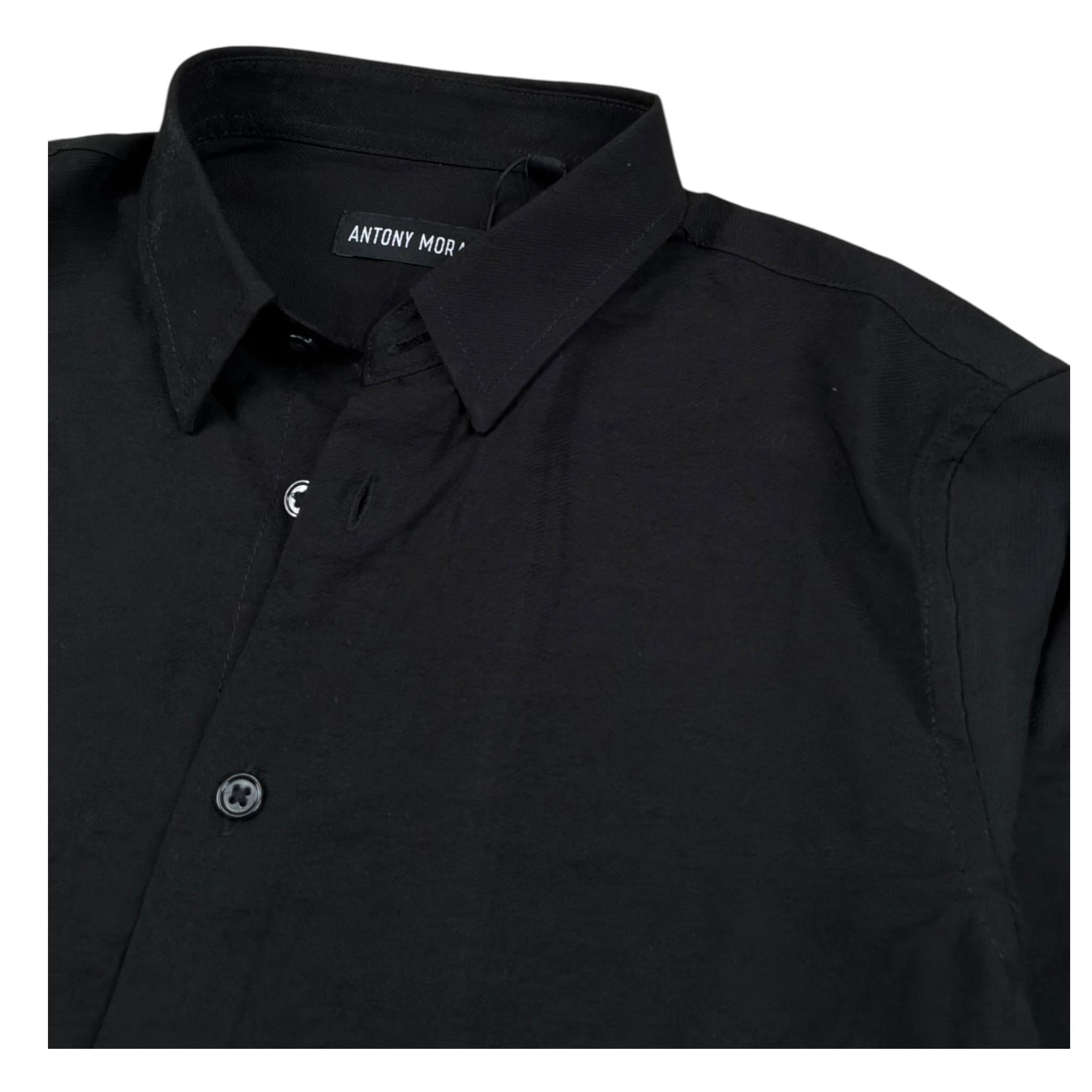Antony Morato Camicia Manica Lunga Tinta Unita per Bambino MKSL00287 NERO ANTONY MORATO 