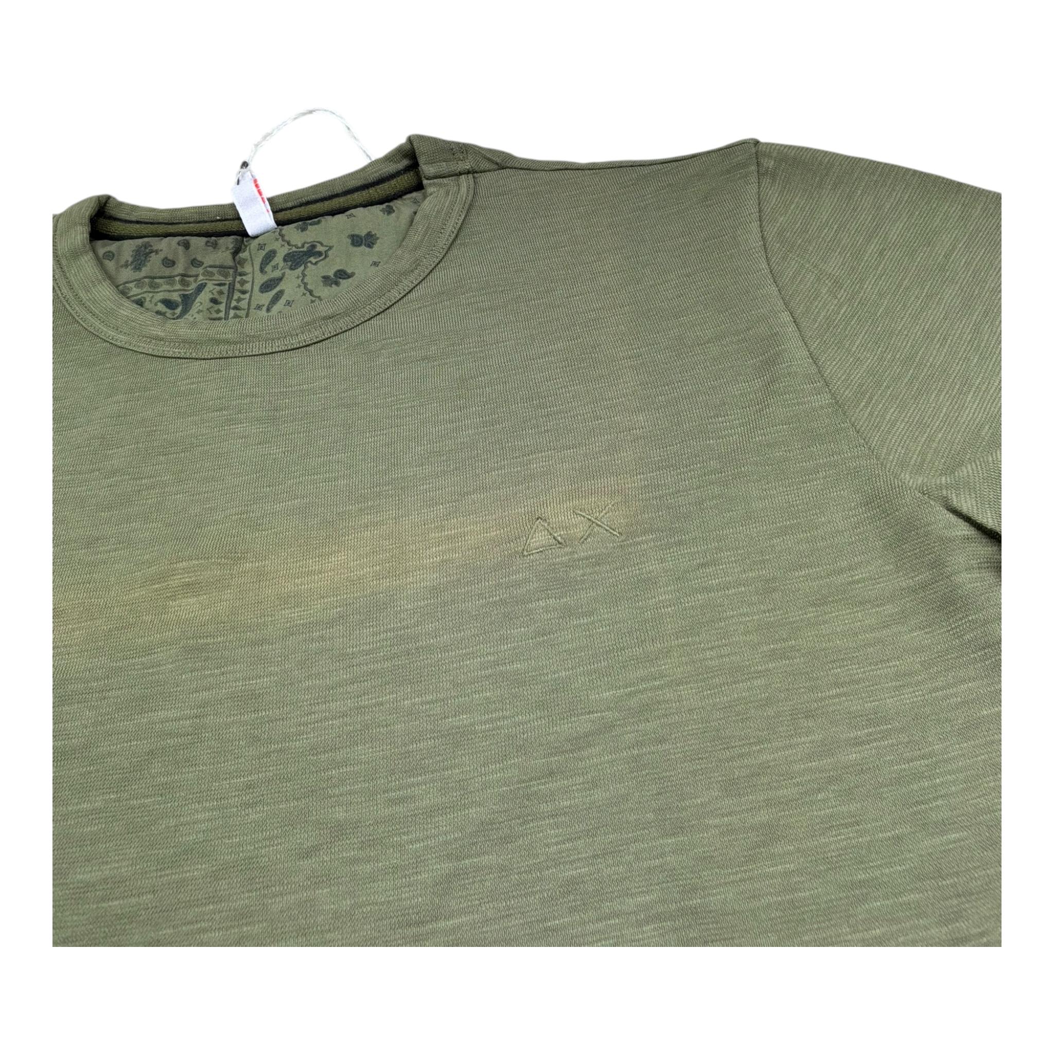 Sun68 T-Shirt Tinta Unita Girocollo per Bambino T33315 VERDE SUN68 