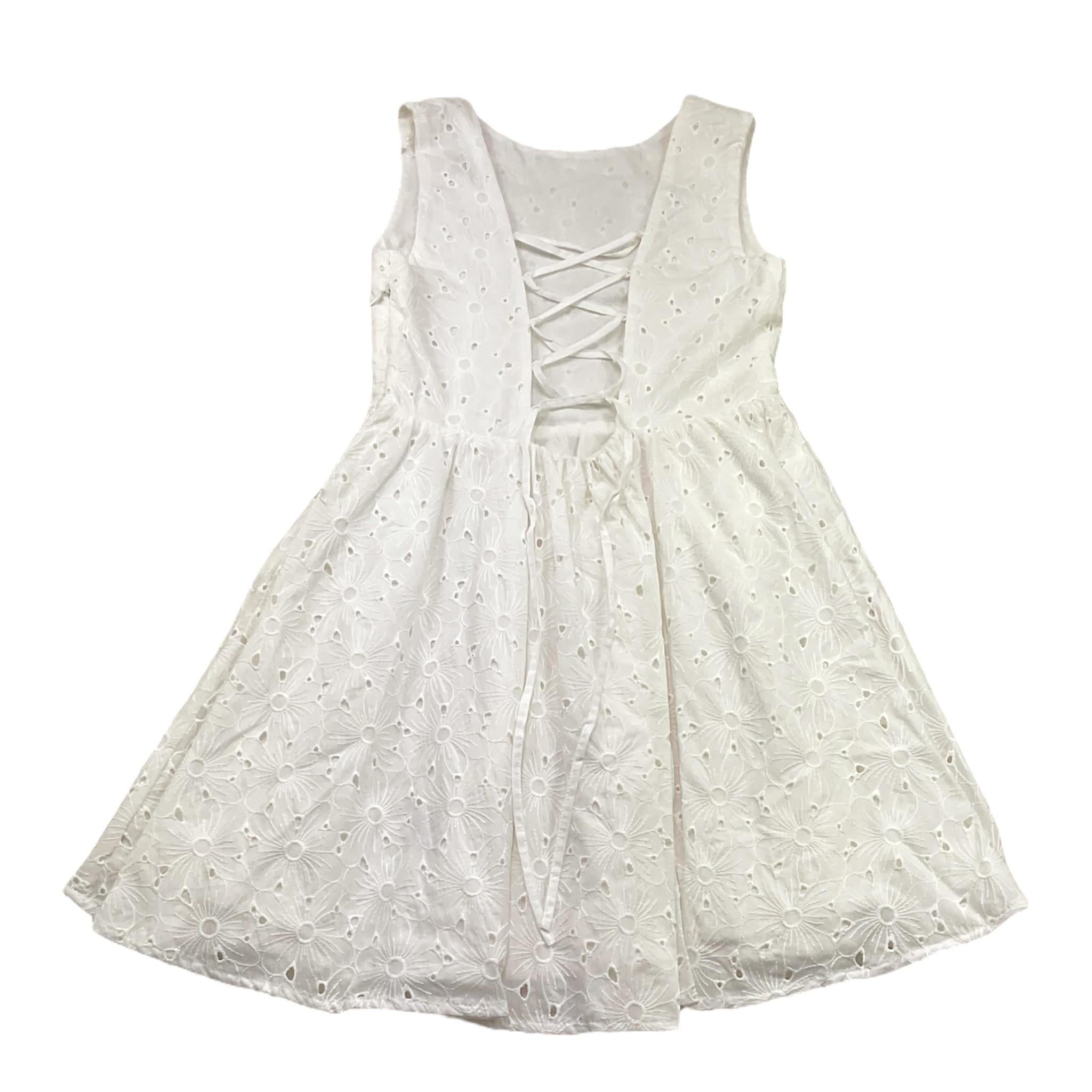 Kocca Abito Giromanica Tinta Unita con Ricami per Bambina P23JAB9316AAUN0000 BIANCO Kocca 