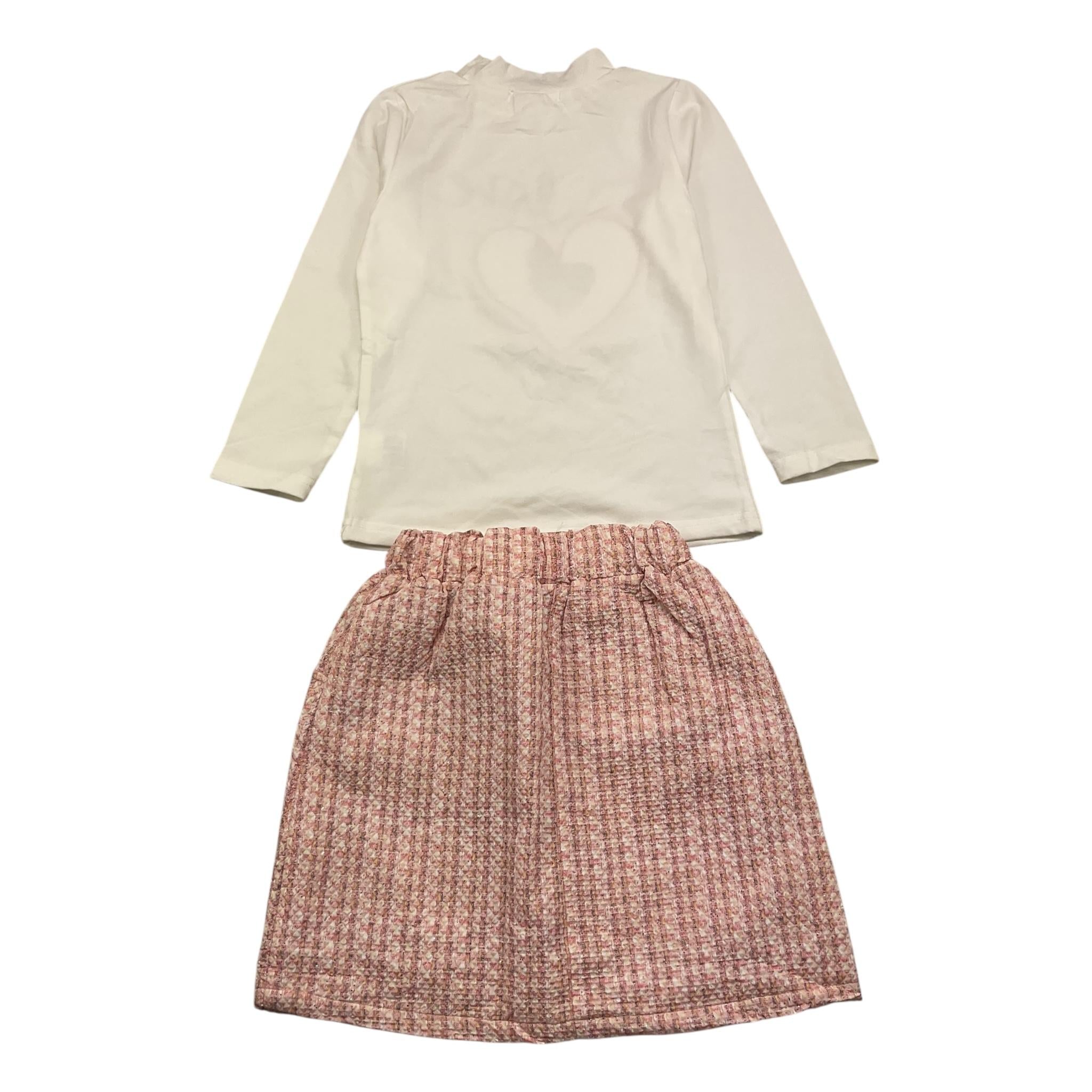 MONO STAR completo 2 pezzi shirt-gonna Bianco/rosa per Bambina M4000 BIANCO/ROSA MONO STAR 