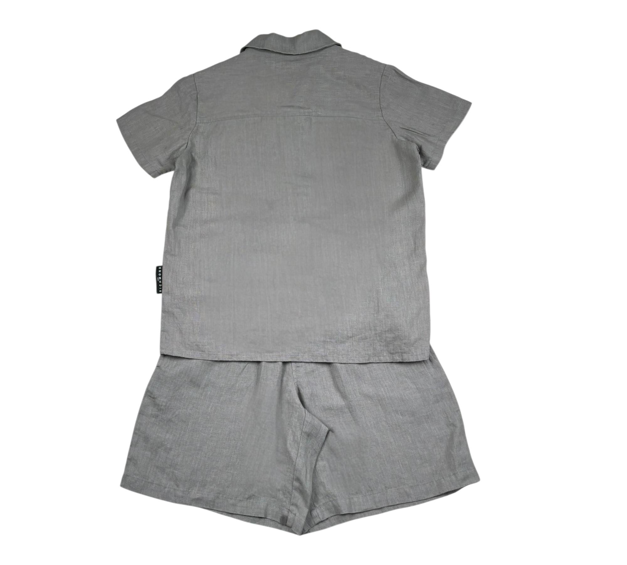 John Richmond Completo 2 Pezzi Camicia-Bermuda Tinta Unita per Bambino RBP26213CL GRIGIO JOHN RICHMOND 