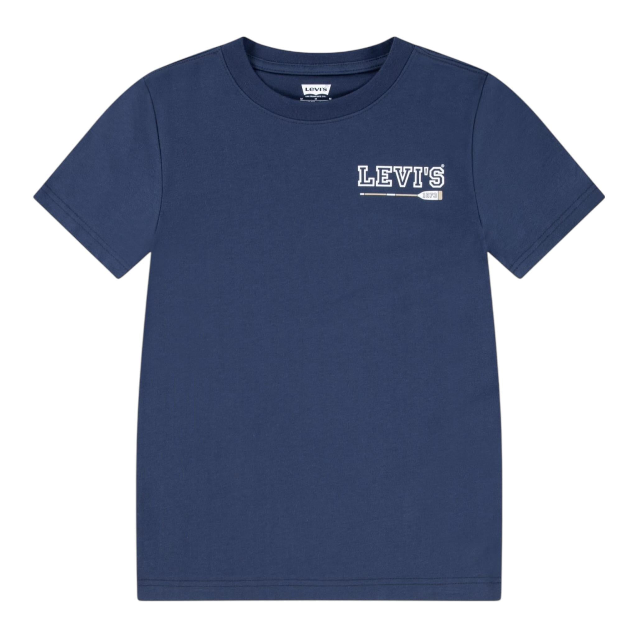 Levi'S T.Shirt Girocollo tinta unita con Stampa Blu per Bambino 9EM280 BLU LEVI'S 