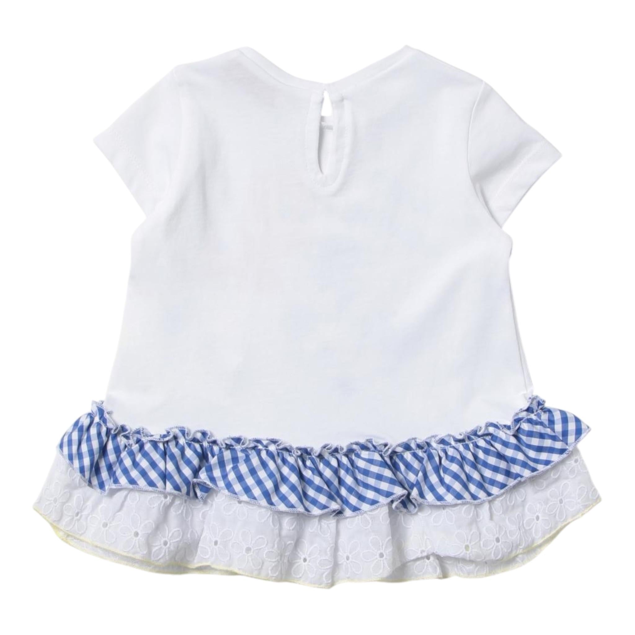 Monnalisa T-Shirt Girocollo Tinta Unita con Stampa per Neonata 399610 BIANCO MONNALISA 