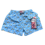 Saint Barth Costume Tinta Unita con Stampa per Bambino SAFARI AZZURRO SAINT BARTH 