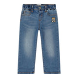MOSCHINO jeans tinta unita con elastico in vita Blu per Neonato MUP059 BLU MOSCHINO 