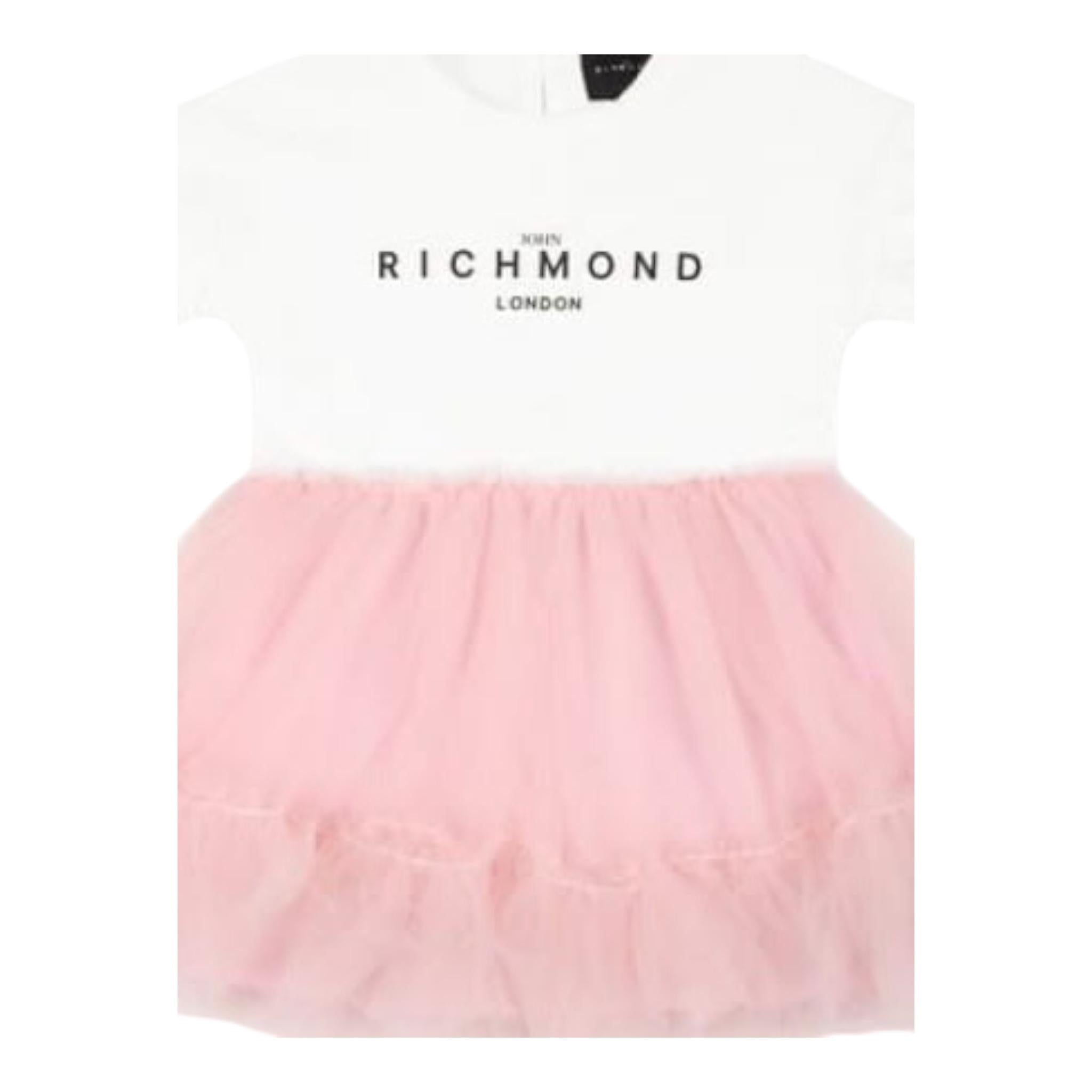 John Richmond Abito Mezza Manica Bicolore con Gonna Tulle per Neonata RIP25043VEX BIANC/ROSA JOHN RICHMOND 