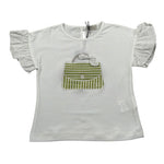 J.O. Milano T-Shirt Girocollo Tinta Unita con Stampa per Bambina 576P5 BIANCO J.O. MILANO 