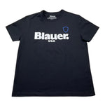 Blauer T-Shirt Girocollo Tinta Unita con Logo per Bambino 25SBLKH02507 NERO BLAUER 