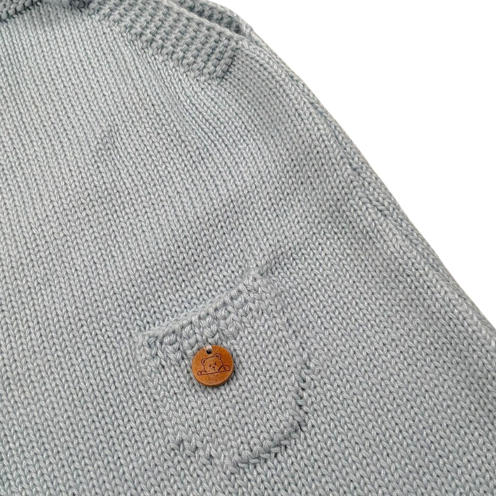 Pangasa Salopette Tinta Unita In Maglia per Neonata SALOPPP AZZURRO PANGASA 