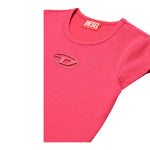 Diesel T-Shirt Girocollo Tinta Unita con Logo per Bambina J01830X FUXIA DIESEL 