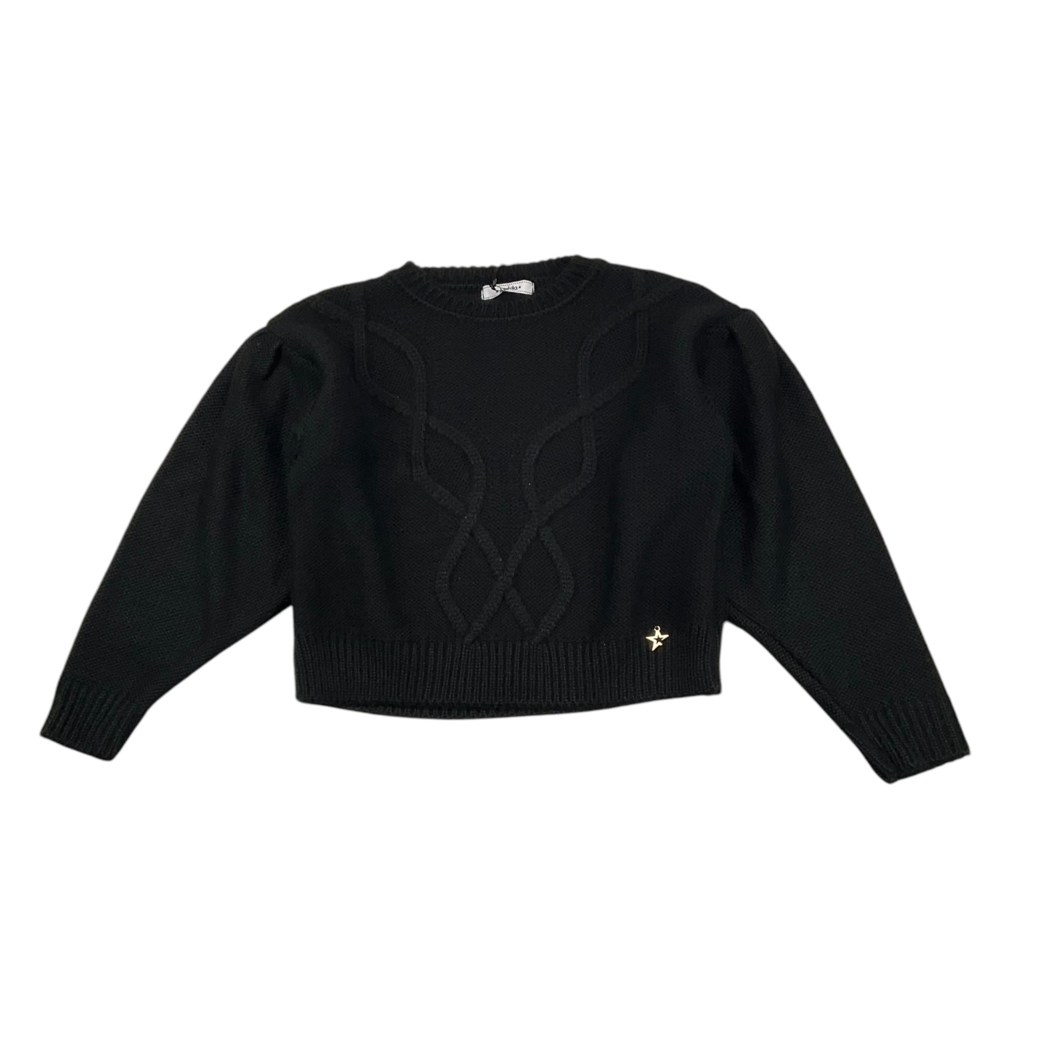 NAIDA maglia girocollo tinta unita Nero per Bambina NAMA301 NERO NAIDA 