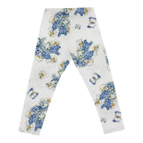 Monnalisa Leggins Tinta Unita Fantasia Floreale per Bambina 111408 BIANCO MONNALISA 