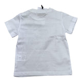 Cesare Paciotti T-Shirt Tinta Unita Girocollo con Stampa Logo Bianco per Neonato