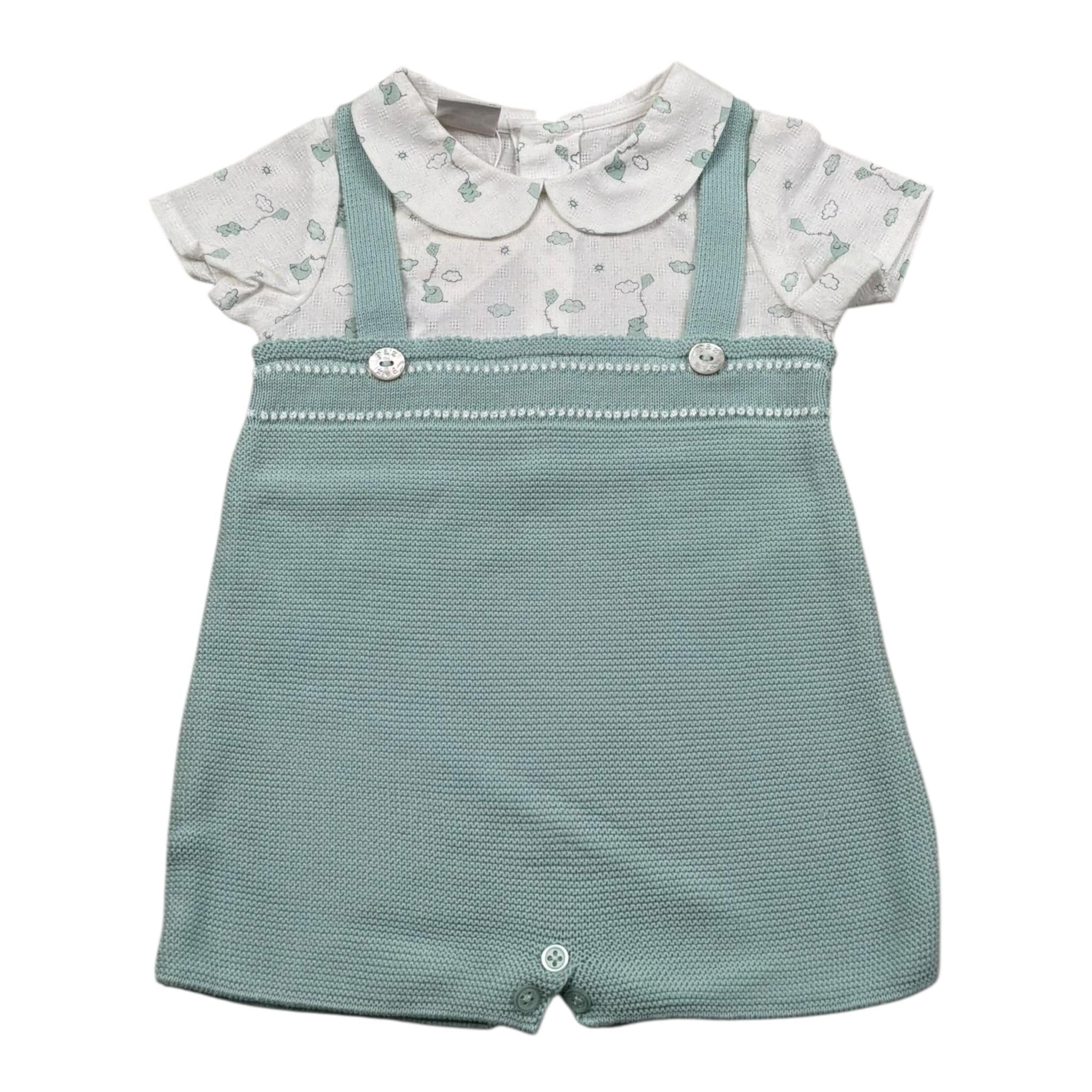 Paz Rodriguez Pagliaccetto Bicolore Mezza Manica per Neonato 005122296 VERDE PAZ RODRIGUEZ 