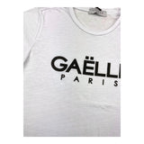 Gaelle T-Shirt Girocollo Tinta Unita con Stampa In Contrasto Bianco per Bambino