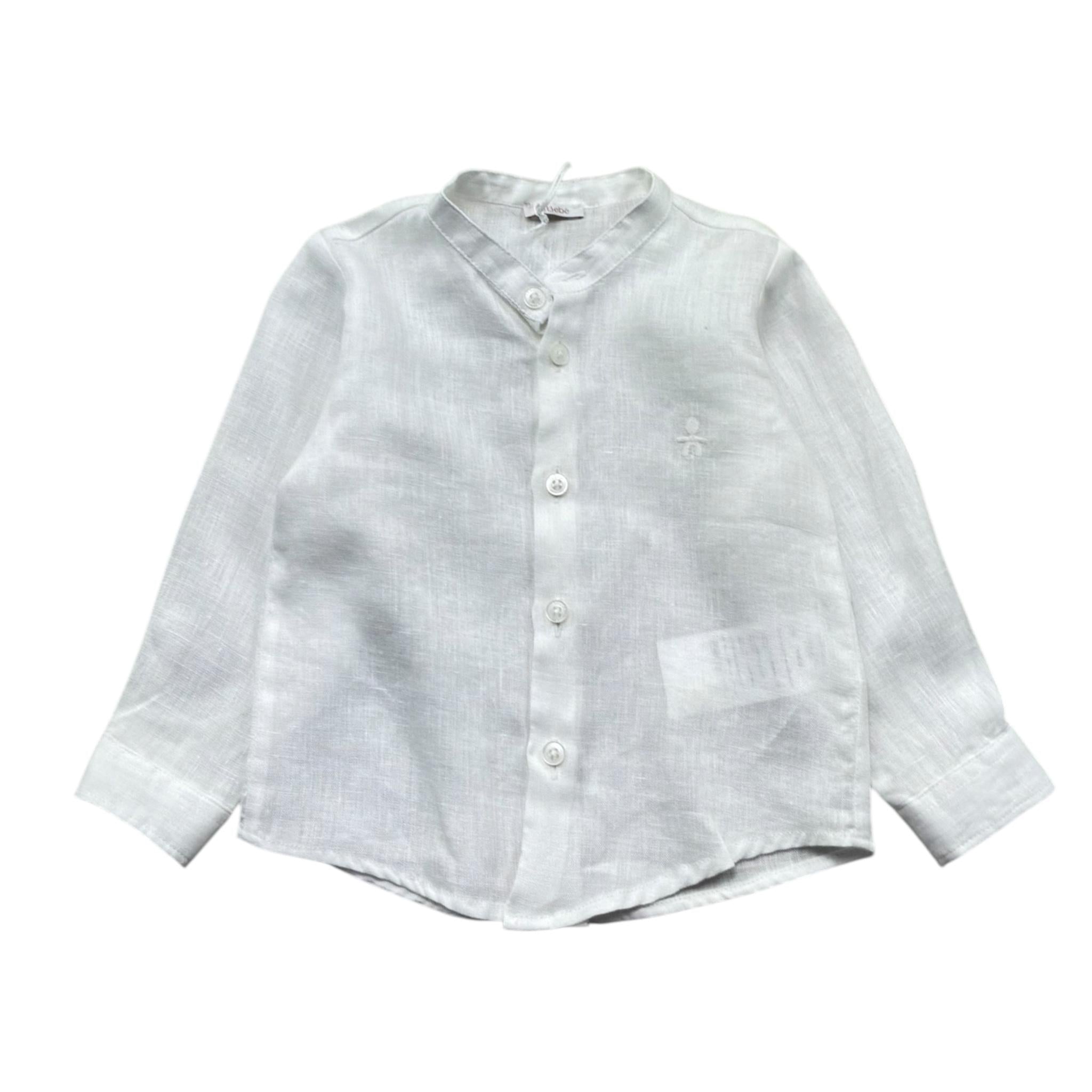 Le Bebe' Camicia Tinta Unita con Colletto Coreano per Neonato LBB5340 BIANCO LE BEBE' 