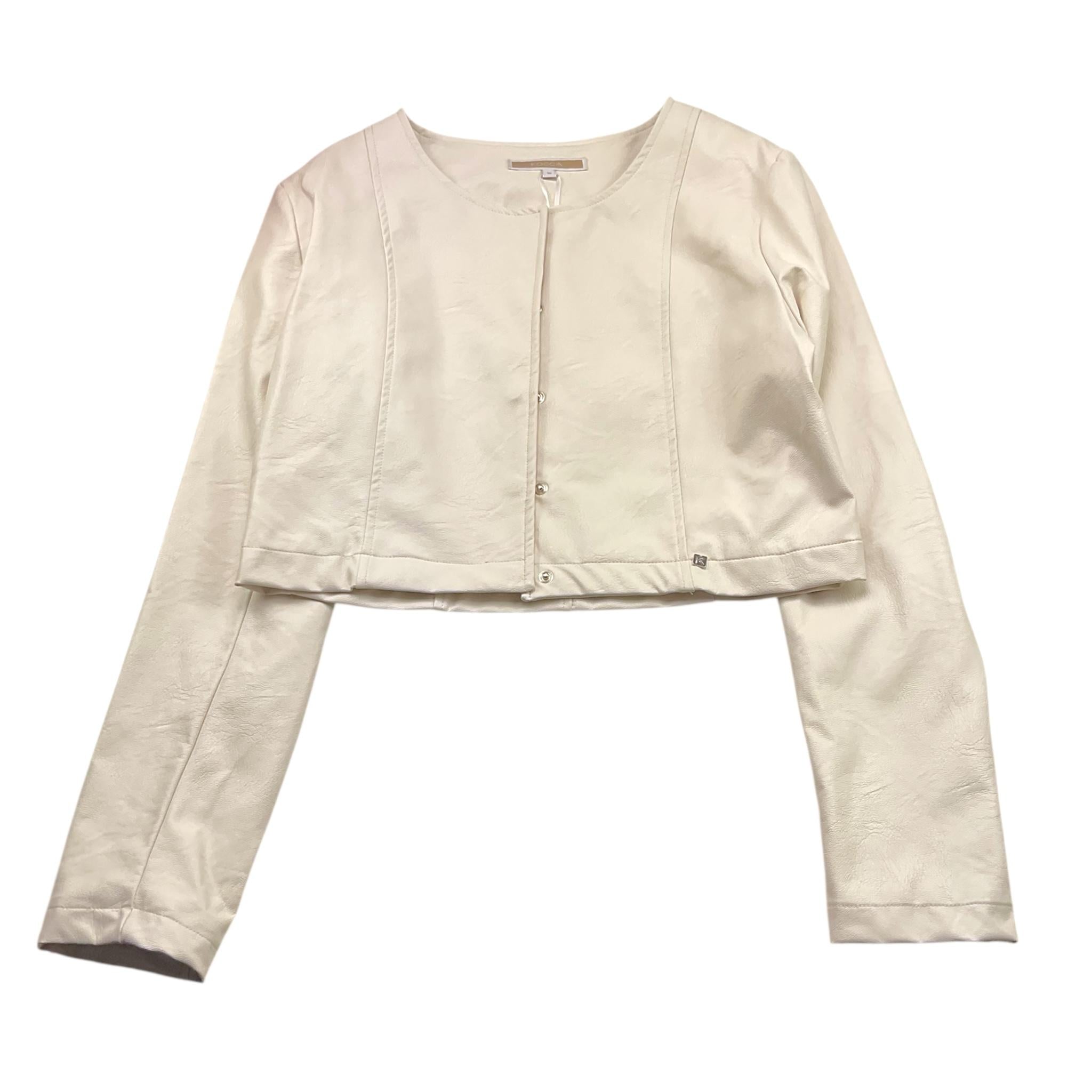 Kocca Giubbino Ecopelle Tinta Unita con Bottoni per Bambina P23JG89505 PANNA Kocca 