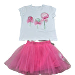 Daga Collection Completo Gonna con Tulle-T-Shirt Tinta Unita  per Bambina M10130 BIANCO DAGA COLLECTION 