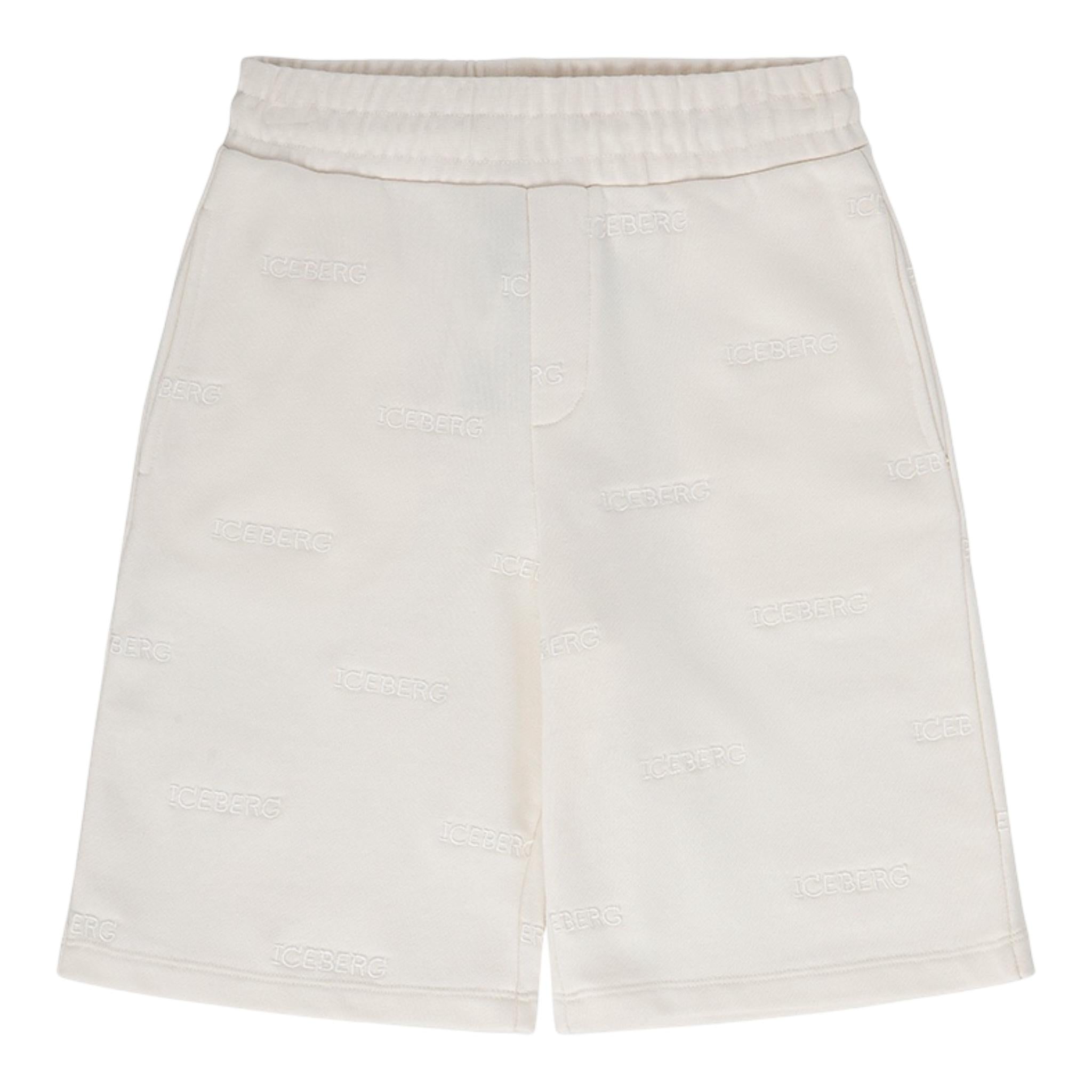 Iceberg Bermuda Tinta Unita Logato per Bambino BFICE5109J PANNA ICEBERG 