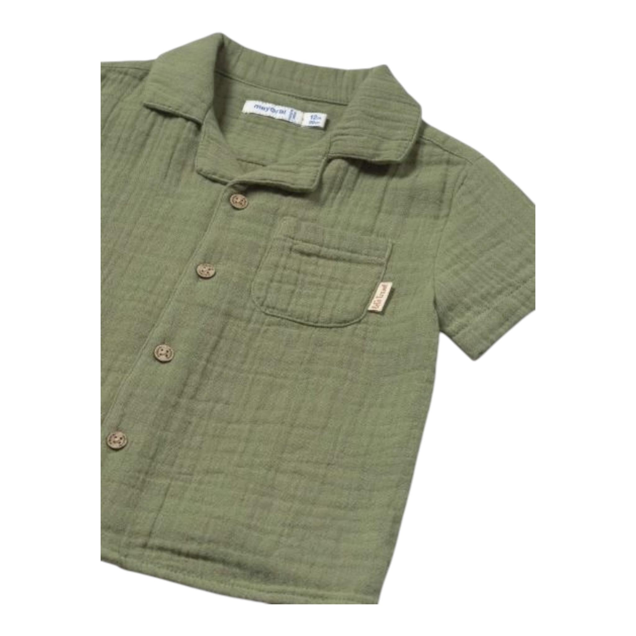 Mayoral Camicia Mezza Manica Tinta Unita per Neonato 1111 VERDE MAYORAL 