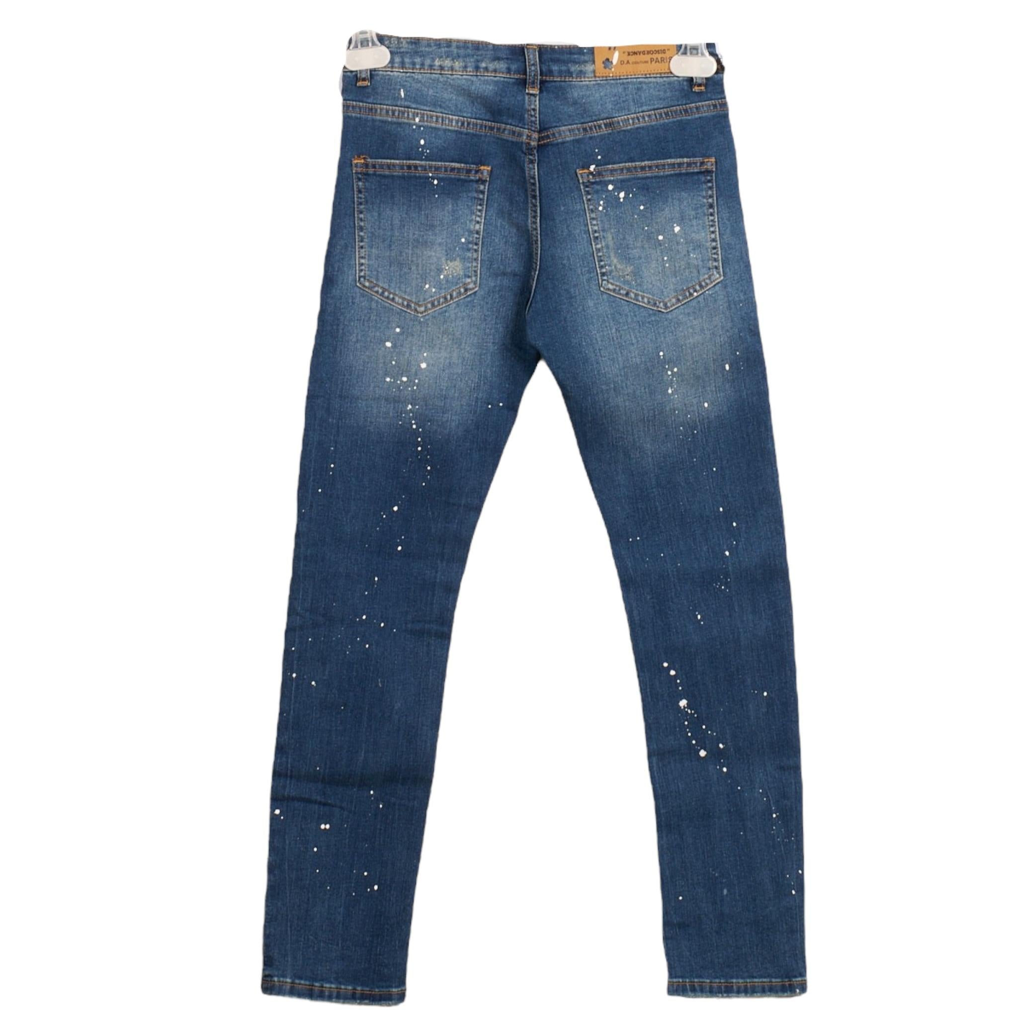 DANIELE ALESSANDRINI jeans tinta unita con toppe Blu per Bambino 1231PD00074X BLU DANIELE ALESSANDRINI 