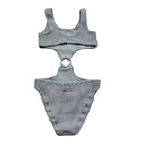 Saint Barth Costume Intero Tinta Unita per Bambina LAU0001 GRIGIO SAINT BARTH 