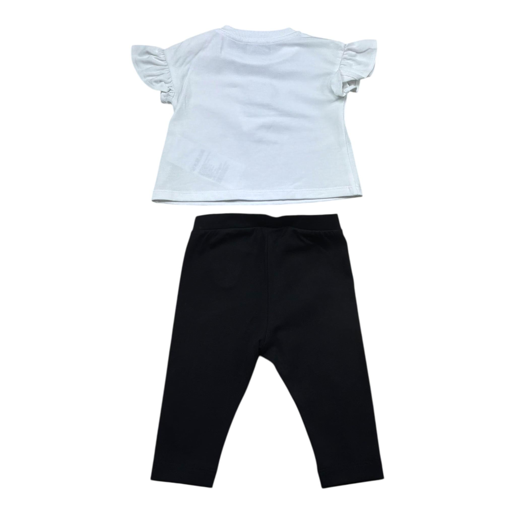 Moschino Completo 2 Pezzi T-Shirt-Leggins Bicolore per Neonata MDG01U BIANCO/NERO MOSCHINO 