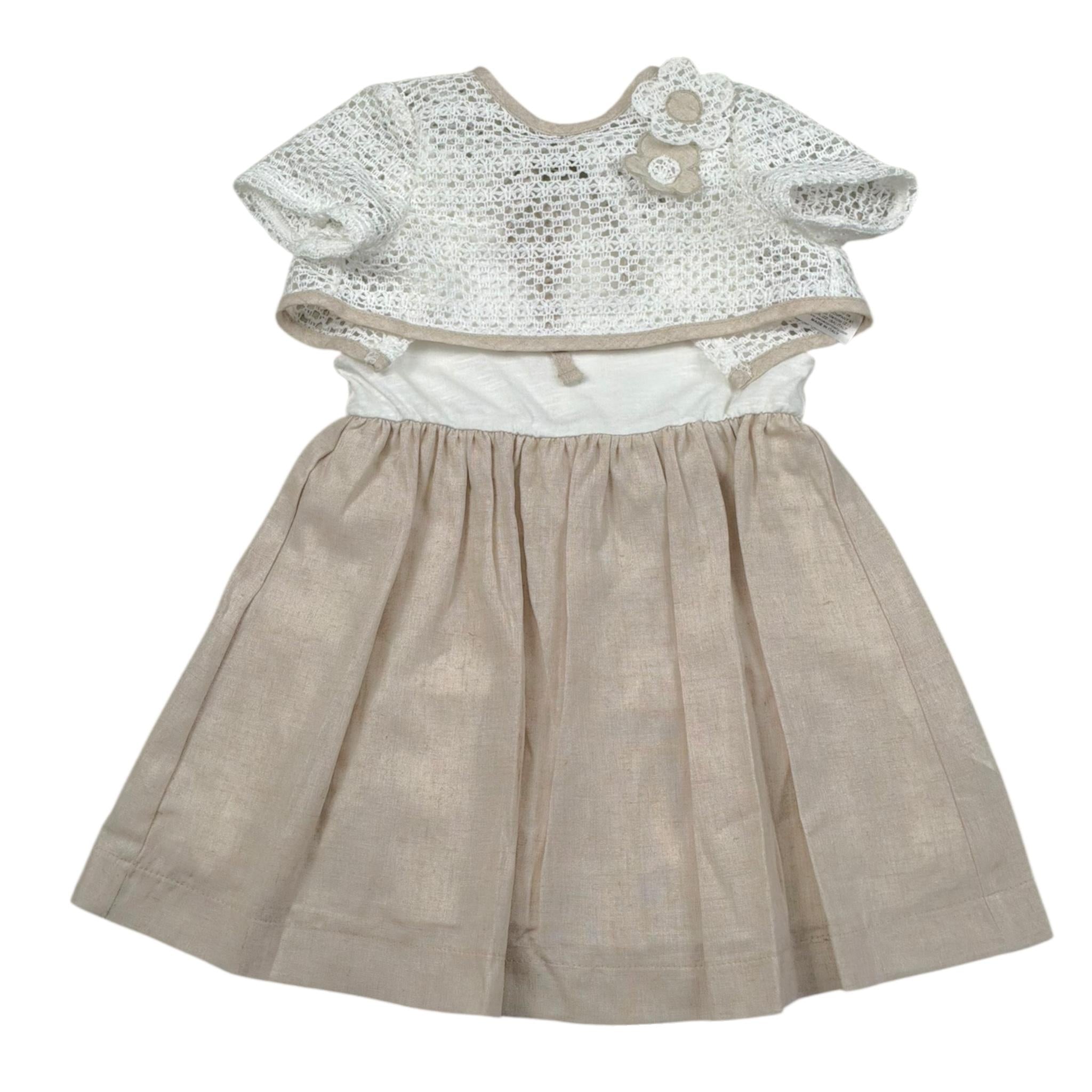 Lalalu' Set Abito-Coprispalle Bicolore per Neonata VTL0011P BIANCO/BEIGE LALALU' 