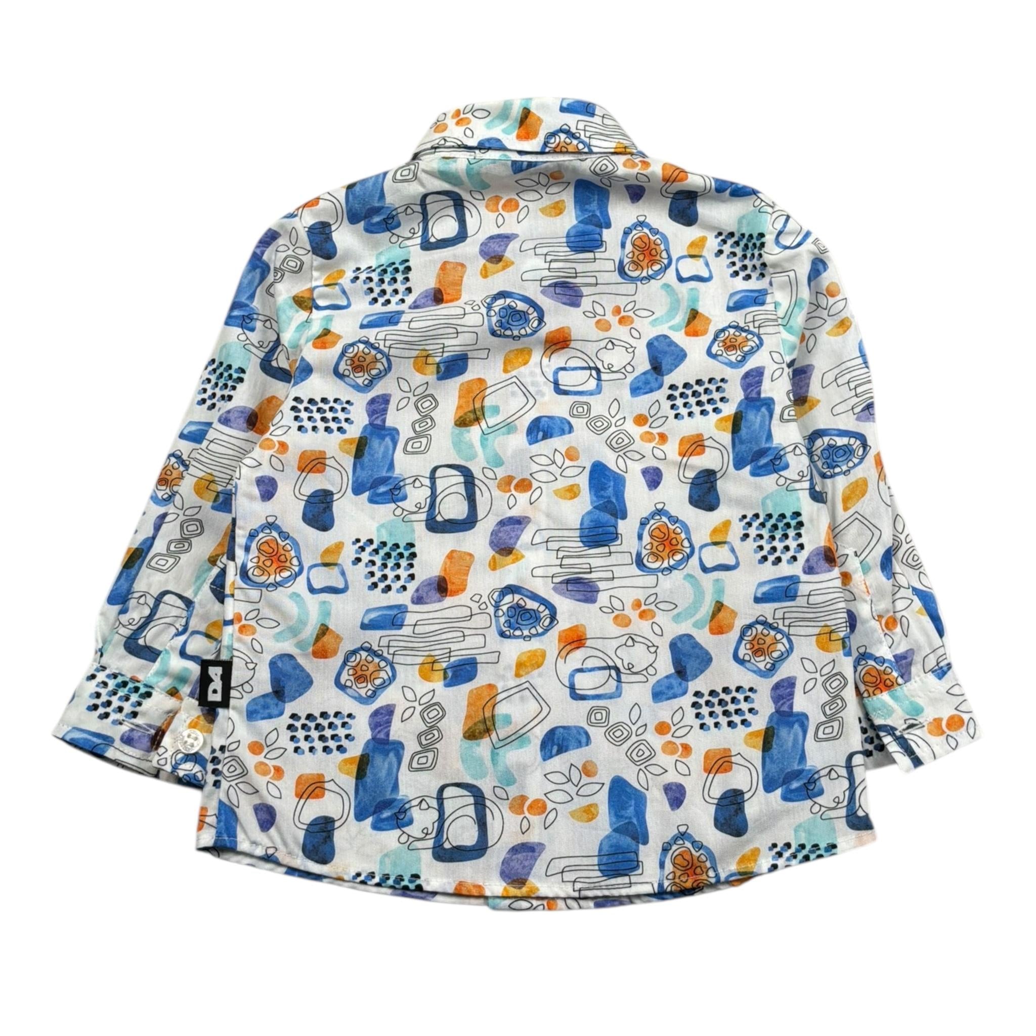 Daniele Alessandrini Camicia Manica Lunga Tinta Unita Stampa Fantasia per Neonato 1295C0947 BIANCO DANIELE ALESSANDRINI 