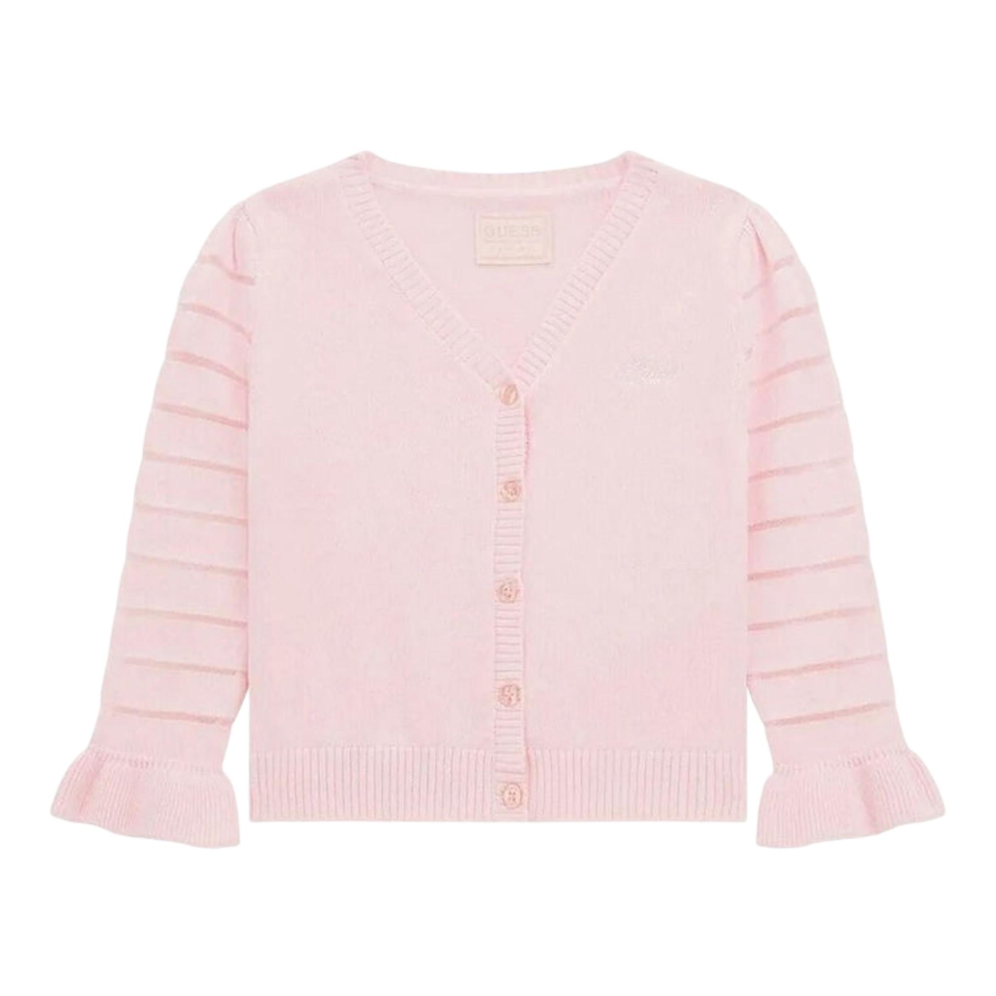 Guess Cardigan Tinta Unita con Trasparenze per Bambina K4RR03Z3CJ0 ROSA GUESS 