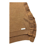 BARCELLINO gilet in filo tinta unita scollo a v  Cammello per Neonata 115425 CAMMELLO BARCELLINO 