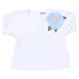 Il Gufo T-Shirt Girocollo Tinta Unita Con Applicaizoni Bianco Per Neonata