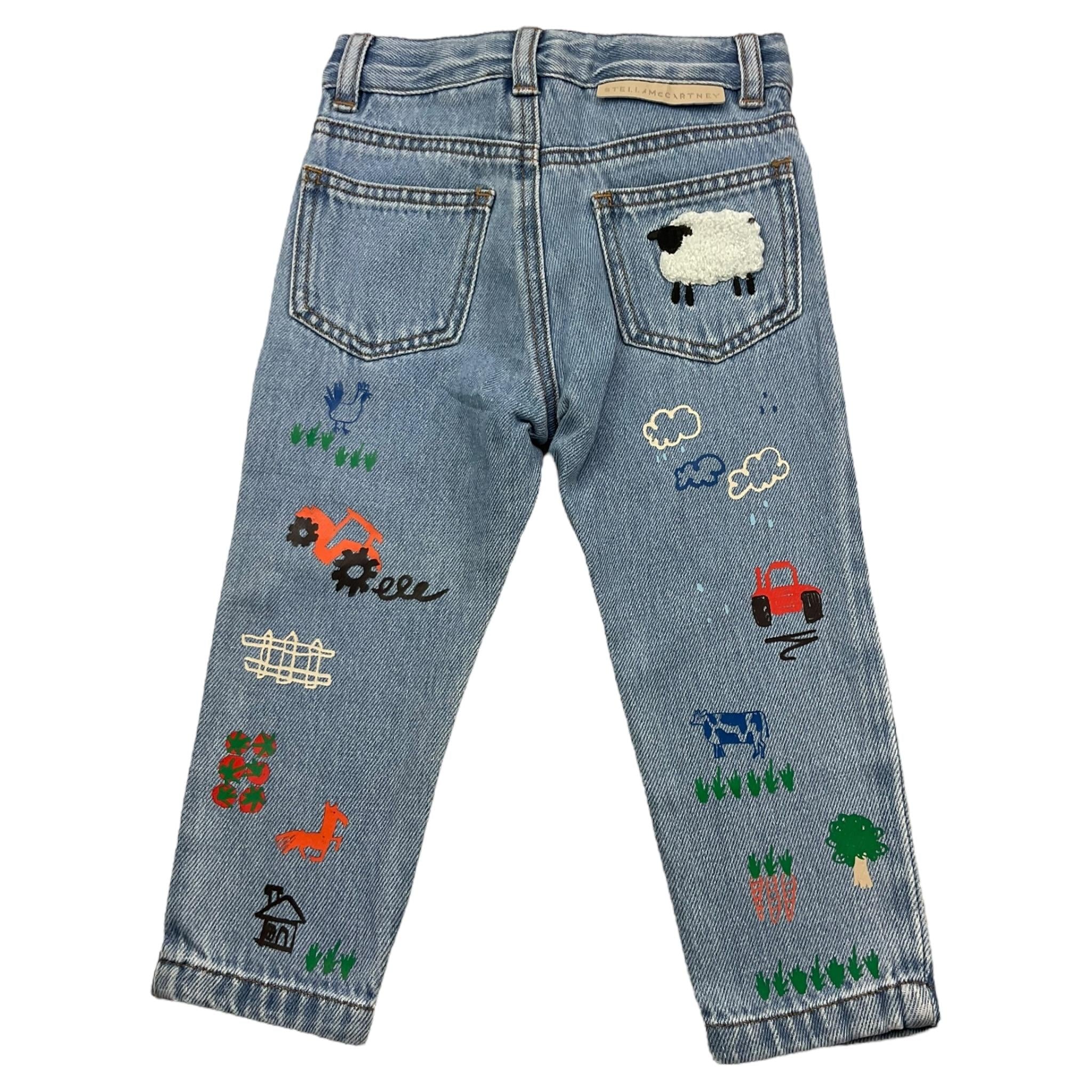 Stella Mccartney Jeans Tinta Unita con Stampa per Neonato TV6Q10 AZZURRO STELLA McCARTNEY 