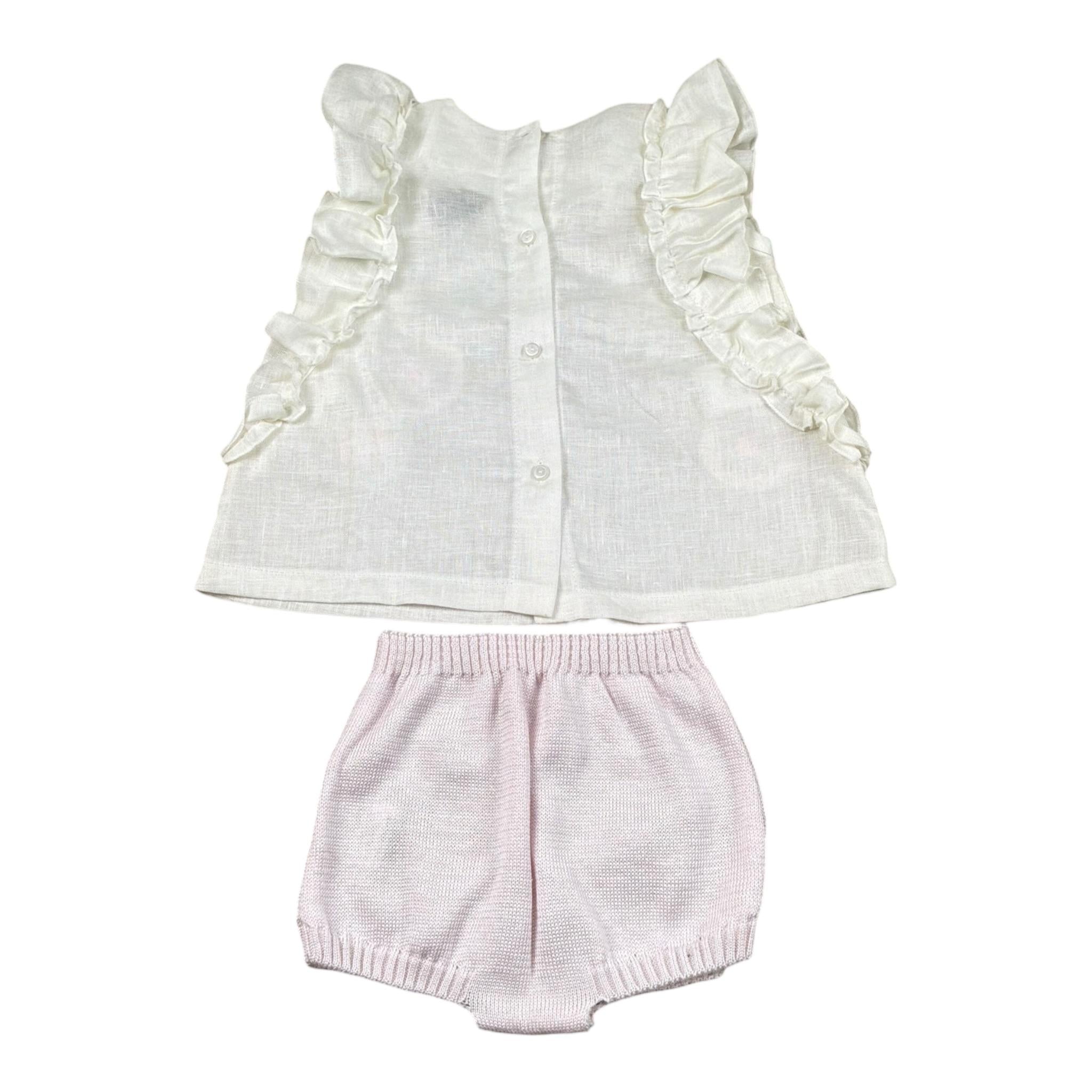 Marlu' Completo 2 Pezzi Camicia-Culotte per Neonata EP1917 PANNA MARLU' 