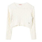 LIU JO maglia girocollo tinta unita con trecce Panna per Bambina GF4214 PANNA LIU JO 