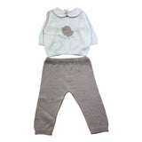 Baby Lord Competo 2 Pezzi Maglia-Pantalone Bicolore Bianco/Beige Per Neonato