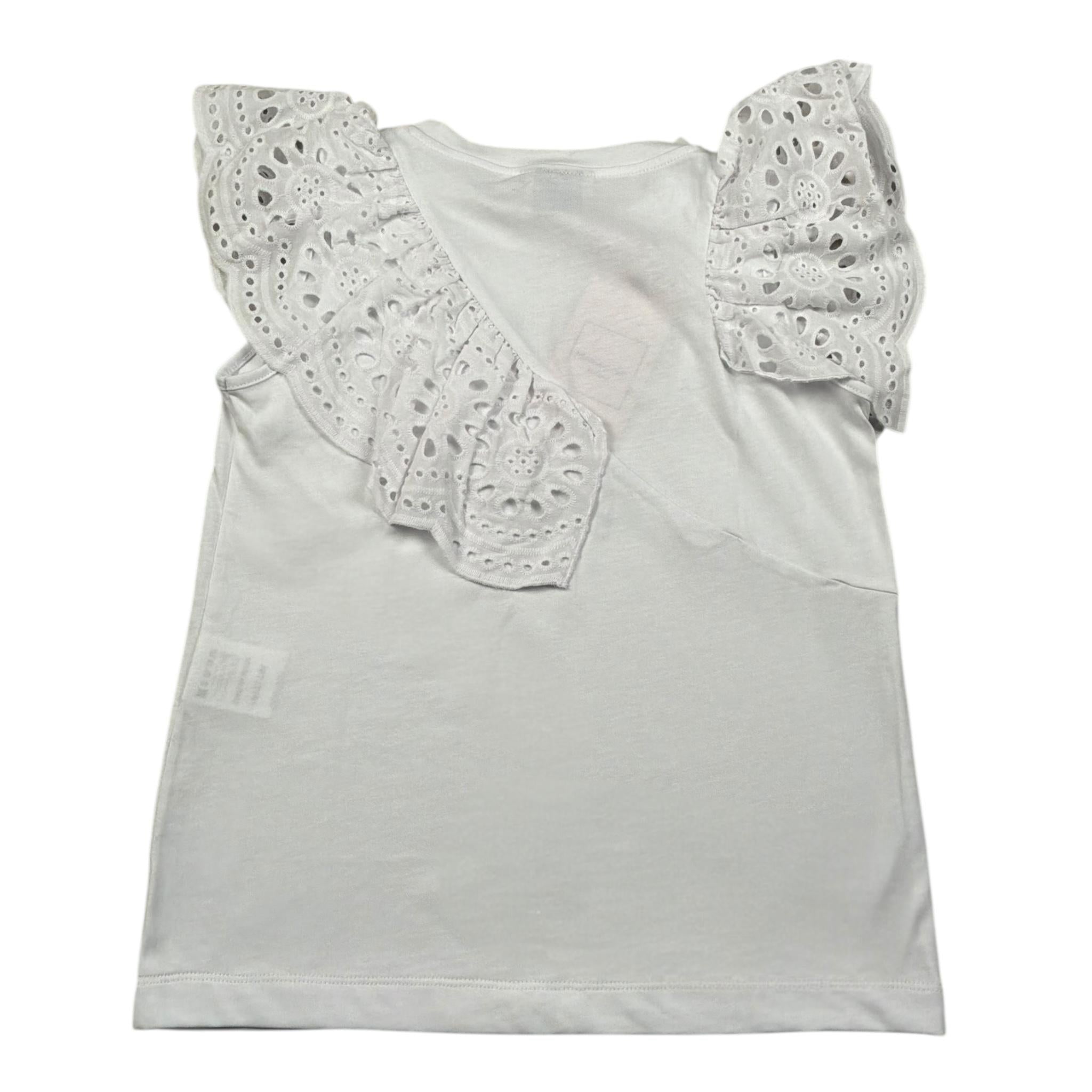 Mariuccia T-Shirt Girocollo Tinta Unit con Rouches per Bambina MMBT361 BIANCO MARIUCCIA 