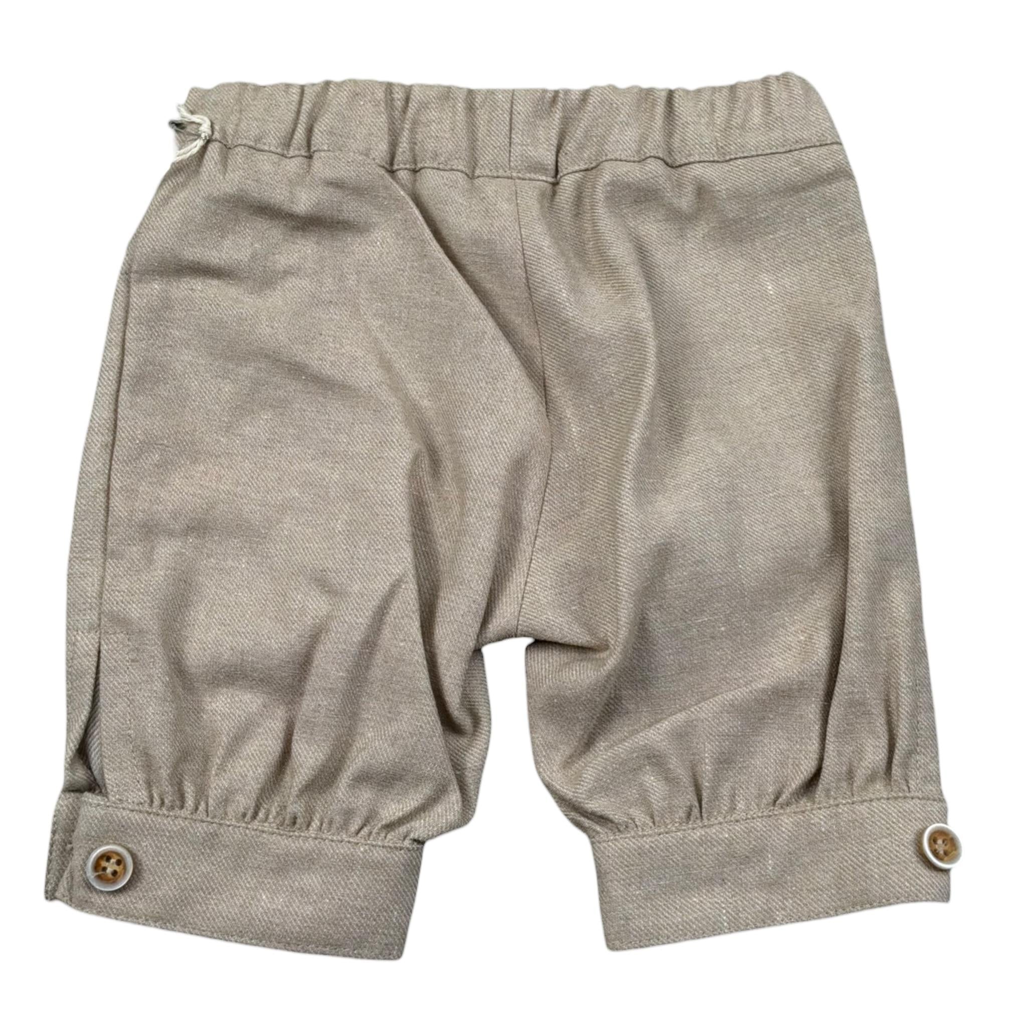 Pure Firenze Bermuda Tinta Unita con Elastico In Vita per Neonato PC03294 BEIGE PURE FIRENZE 